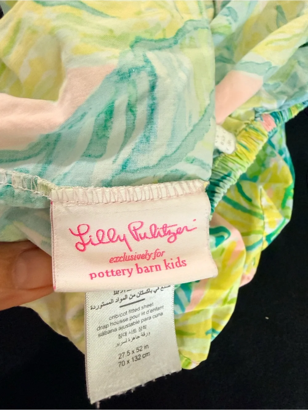 Lilly Pulitzer/Pottery Barn Kid fitted baby crib sheets 2). 100% org. Cotton
